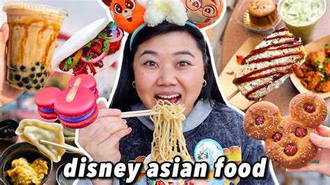 ONLY EATING DISNEY ASIAN FOOD FOR 24 HOURS boba dumplings noodles korean bbq egg rolls  more